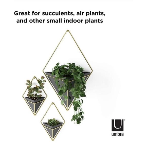 Hanging Planter Vase &Geometric Wall Decor Ceramic Container-Great For Succulent - Picture 6 of 6